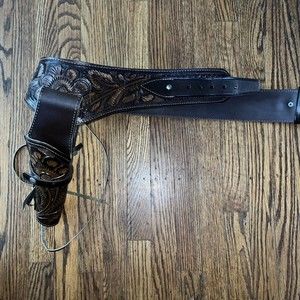 Brown Cowboy Gun Belt Leather Right Hand 38/44/45 Made In Mexico